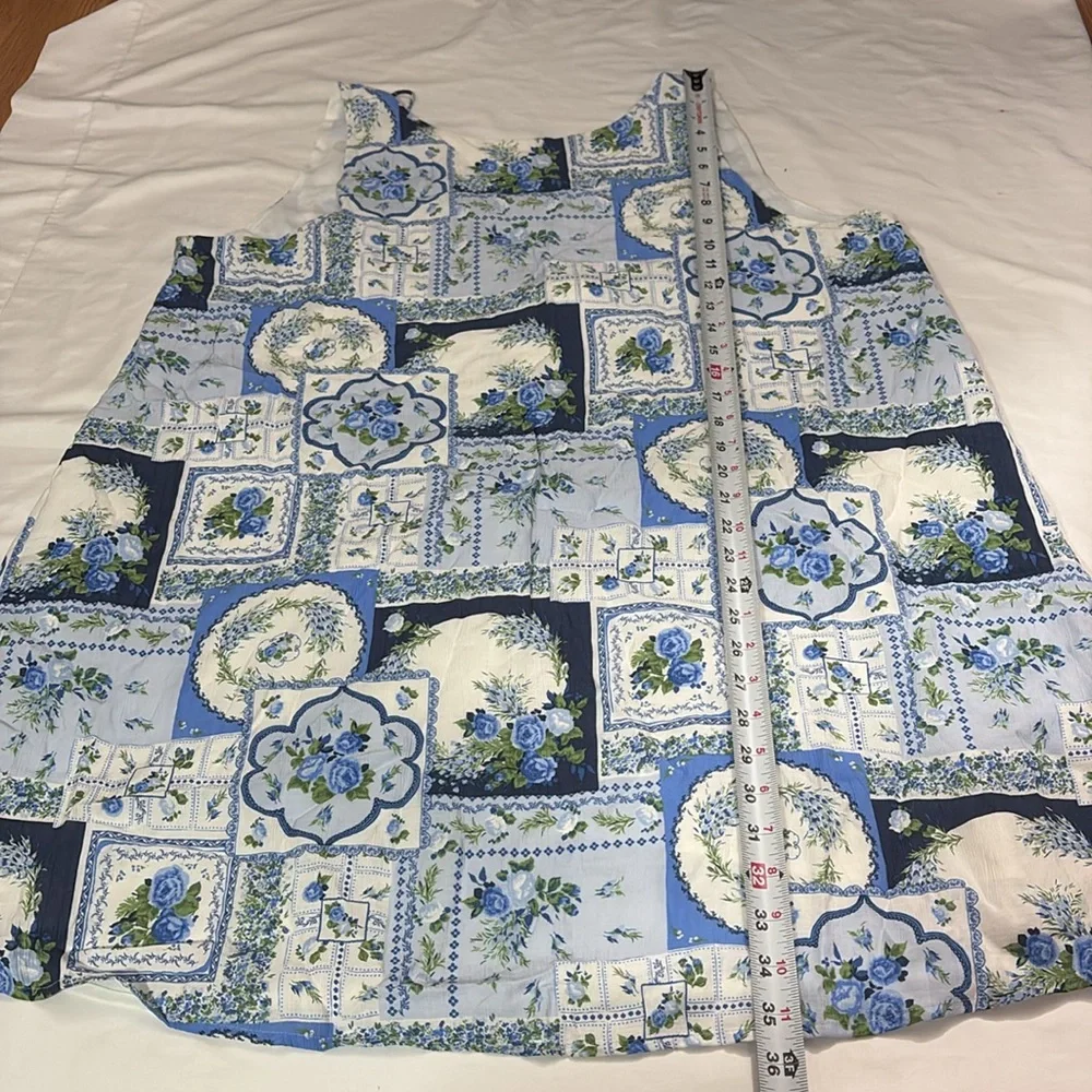 Abercrombie & Fitch Blue and White Floral Patchwork Mini Dress - Picture 8 of 9